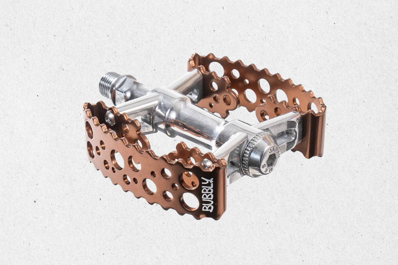 SimWorks Tiny Bubbly Pedals – Pédales MKS compactes aluminium – Velociste Bordeaux